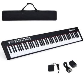 88-Key Portable Full-Size Semi-weighted Digital Piano Keyboard-White