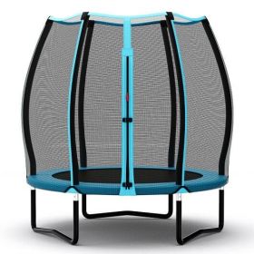 55 Inch Trampoline for Kids Toddler Mini Trampoline with Safety Enclosure Net-Blue