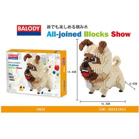 Cartoon Simulation Pet Dog Building Blocks Mini Dachshund Poodle Doberman Model Children's Toy Gift Dog Pet Building Blocks