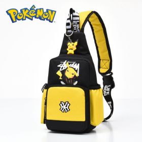 3-Color Pokemon Shoulder Bag Men's and Women's Chest Bag Canvas Youth Sports Pikachu Crossbody Bag Handbag Chest Strap Waist Bag