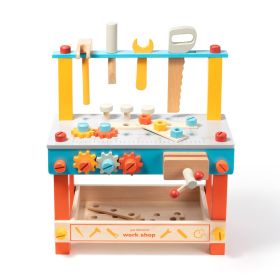 Wooden Play Tool Workbench Set for Kids Toddlers